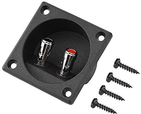 Tihebeyan Speaker Binding Post Terminal Box Square Spring Cup Connector 2 Binding Spring Post Cable Subwoofer Plug for DIY Home Car Stereo
