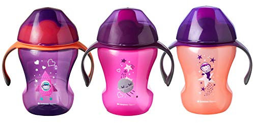 Tommee Tippee Infant Trainer Sippee Cups, Girl - 7+ Months, 8oz, 3 Pack