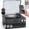 Auna Platine Vinyle Bluetooth Rétro, Tourne Disque CD avec Haut parleur, Tourne-disques Audio 33 tours, Chaine Hifi , Lecteur Vintage
