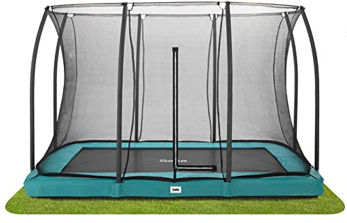 Salta Comfort Edition Ground - Bodentrampolin mit Sicherheitsnetz – 305x214cm – Rechteckig - Grün