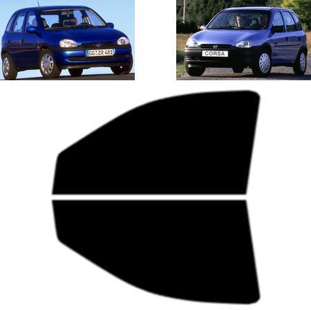 Passgenaue Tönungsfolie für-Opel Corsa B 5-Türen 1993-2000 - Vordere Seitenscheiben (35% Mittelschwarz)