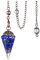 JSDDE Schmuck Harz Edelstein Pendel Farbverlauf Heilsteine Vintage Blume wire wrap Pendulum Pendel Anhänger mit Kette für Reiki Heilung Dowsing Scrying Balance Armband (Lapislazuli)