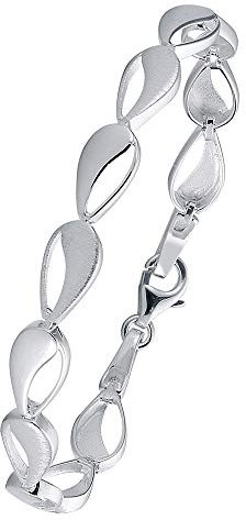 Vinani Armband ovale Glieder klassisch mattiert glänzend 925 Sterling Silber Gliederarmband 2BSO