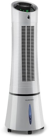 Klarstein Aire Acondicionado Portatil, Pinguino Enfriador Evaporativo 5 en 1 Casa con Humidificador, Ventilador, Ionizador y Modo Noche, Climatizador Portátil 6L, 45W, Aparato Aire Flujo 180m³/h