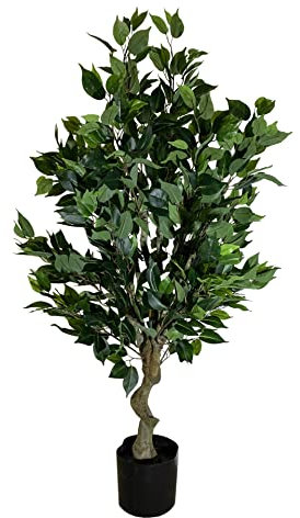 Leaf Árbol Artificial Realista con Maceta, 100 cm, arbusto ficus