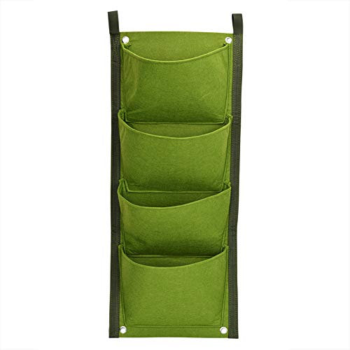 BuyWeek Jardinière Murale, Jardinière de Jardin 4 Poches Jardinière Verticale Suspendue Sac de Culture de Plantes de Jardin Extérieur pour Intérieur/Extérieur Balcon Patio