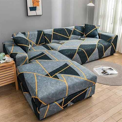 uyeoco Sofabezug L Form Rechts/Links Sofa Überzug Ecksofa Sofaüberwurf Stretch Sofahusse Couchbezug für 3/2/4 Sitzer Couch (Color : J, Size : 190-230cm)
