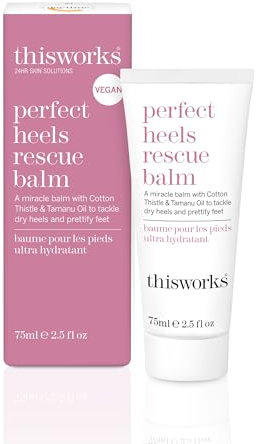 This Works Perfect Heels, 75 ml - Natural Foot Cream Infused with Cotton Thistle, Lemon and Lavender Essential Oils - Nourishing Foot Moisturiser and Heel Balm for Cracked Heels and Dry Skin