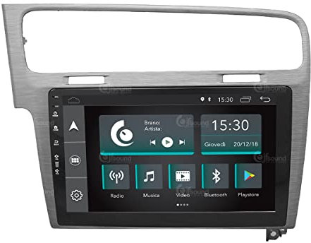 Autoradio Cus+B91tom Fit per Volkswagen Golf 7 Grigio satinato Android GPS Bluetooth WiFi Dab USB Full HD Touchscreen Display 10
