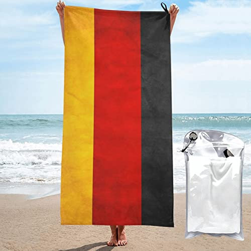OTRAHCSD Badetuch, Deutschland Flagge Strandtuch, schnell trocknendes Mikrofaser saugfähiges Reisehandtuch für Sport Camping Schwimmen