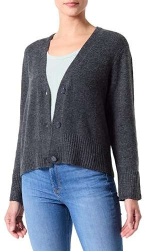 ONLY Damen Onlhazel Ls Button Cardigan Bf KNT, Dark Grey Melange, XL