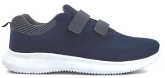 Pegasus Men's Wide Fit Touch Fasten Trainer – Breathable Mesh Design Shoe Black 7