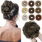 SEGO Haarteil mit Gummiband Große Dutt Haarteile Haargummi mit Haaren Haarverlängerung Ponytail Zopf Hair Bun für Damen (55 G) Dunkelbraun & Golden
