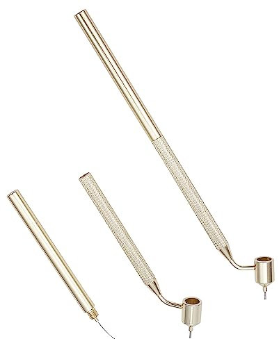 GORGECRAFT 2PCS 9mm Fine Line Precision Touch up Painting Pen Detailing Fluid Writer Paint Applicator Portable Drawing Pen Gold Construction Slanting Tip for Rock Chips Scratch Repair Splitter