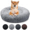 bluzelle Orthopädisches Hundebett für Mittelgroße Hunde, 80cm Donut Kissen Waschbar Memory Foam Rund, Hundekorb Hundekissen Flauschig Plüsch Kunstfell Weich, Farbe:Hellgrau