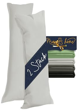 Marie´s Home 2 Stück Kissenbezug 40 x 145 cm für Seitenschläferkissen 1613.2353, Silber