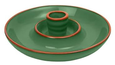 Sintra Glazed Terracotta Olive Dish - Green