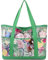 JANSBEN Bolsa de playa XXL familiar para mujer, grande, con cremallera, bolsa de playa de lona, bolso de la compra, para playa, viajes, compras, Green Leaf