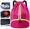 Veki Sacca Sportiva Palestra con Coulisse, Borsa Palestra Sportiva Impermeabile, Sacca Zaino per Uomo e Donna, Zaino Palestra con Scomparto per Scarpe, Borsa da Palla per Basket, Calcio (Rosa)