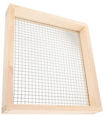 HIOPOIUYT Setaccio a sabbia da giardino in legno per compost quadrato terreno pietra maglia giardino suolo setaccio sabbia setaccio per ghiaia sabbia giardino setaccio suolo setaccio