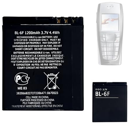 HIGHAKKU Ersatzakku Batterie BL-6F kompatibel mit No-kia 6220/6710 / N93i / N95 8GB / N96 /N78 /N79 /Tiptel Ergophone 6040 1200mAh