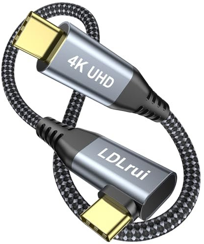 USB C zu USB C Datenkabel Kabel Kurz 30CM, 90 Grad Winkel USB 3.2 Gen2x2, 20Gbps Datenkabel, 100W PD 3.0 Ladekabel, 4K@60Hz Videokabel für MacBook, Handy, iPad, Externe SSD, Kamera,Type-C Monitore