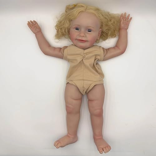 Enjoy with Love Neue 24inch zoe Lifelike Unfinished Reborn Doll Kit bemalte DIY Spielzeug Puppe Teile mit lockigem blondem Haar