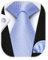 Enlision Krawatte Hellblau Hochzeit Krawatten für Herren Krawatte mit Einstecktuch und Manschettenknöpfe Set Seide Schlips Herren Blau Elegant Business