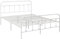 HOMCOM 5ft King Bed Frame with Underbed Storage, Metal Platform Bed frame with Tall Headboard, Footboard and Steel Slat Support, No Box Spring Needed, Easy Assembly, White