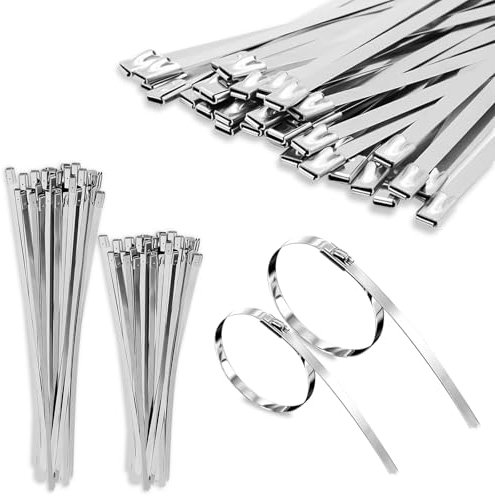 eupdd Collier de Serrage Métallique: 200 Pièces Collier Inox Serrage, 4.6×200mm, 4.6×300mm Collier Serrage Inox, Attache Cable Inox Autobloquante, Serre Cable Acier, Serre Câble en Acier Inoxydable