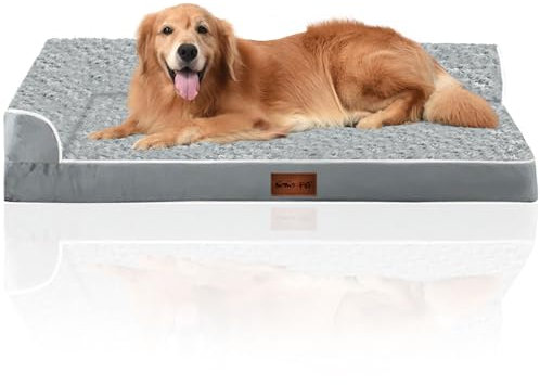 MOMO PET Hundebetten für große Hunde - orthopädische Hundebetten - wasserdichtem Futter - Rutschfester Unterseite - wasserdichtes Hundesofa mit abnehmbarem - waschbarem Bezug (L: 90 x 64 x 17 cm)