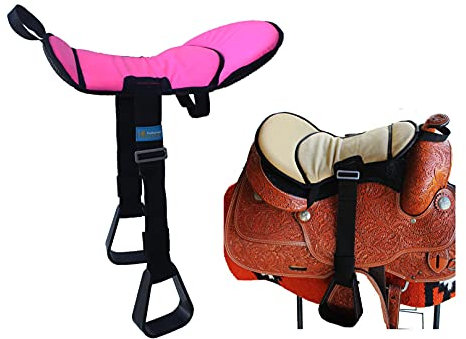 CHALLENGER Horse Westernsattel Youth Neopren gepolstert Seat Buddy Steigbügel Orange 5138TS01HP-S