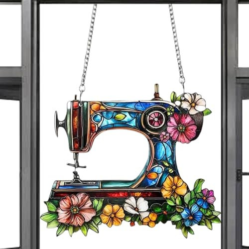 Sewing Ornament, Flat 2D Sewing Machine for Christmas, Car Ornaments, Window Sun Catcher, Christmas Tree Decorations for Sewing Enthusiast