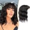 Ms Taj Haarteile für Damen, 36 cm,Dark Brown Gewellte Haarteile für Frauen mit dünner werdendem Haar, synthetische Wiglets, mit Pony, Clip-in- für Frauen