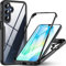QYFCOU Hülle für Samsung Galaxy A56 mit Bildschirmschutz 360 Grad Schutzhülle Full Body Schutz Stoßfest Kratzfest Staubschutz Panzerhülle Handyhülle -Schwarz