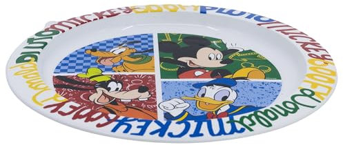 Plato infantil reutilizable de plástico apto para microondas de Mickey