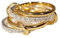 SHINROAD Stapelbare Ringe Set Fingerschmuck Frauen mit mehrschichtiger Ring gemischtes Metalle Trio mit kubischen Zirkonia-elektroplierten Edelstahl perfekt für täglich Golden US 7