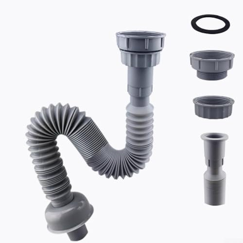 HEBEOT Fexible Sink Drain Expandable Sink Drain Pipe Drain Hose Drainage Sink Drain Connection Tubing For 32Mm, 45Mm, And 56Mm Interfaces