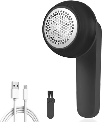 LULUWA Quitapelusas Electrico, Afeitadora Eléctrica de Tela USB Recargable Anti-Peluches para Ropa 6 Hojas de Hojas Suéteres Afeitadora para Bolas Anti-Bouloches Muebles Cubierta (Negro)