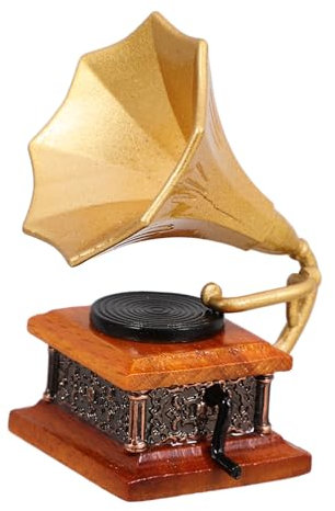 WOONEKY Grammophon Modell Retro Phonograph Phonographen Modell aus Harz Mini Haus Ornament Mini grammophon Vintage phonographen Modell Phonographen Spielzeug Mini Phonograph Winzige