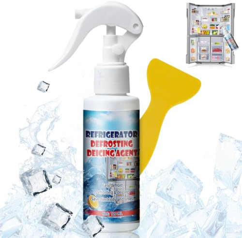 AllisWay Abtauspray für Gefrierschrank, mit Schaber, 120ml | Enteiserspray für Gefrierschrank, Abtauspray für Kühl und Gefrierschrank, Vielseitig Einsetzbar, Einfache & Sorgenfreie