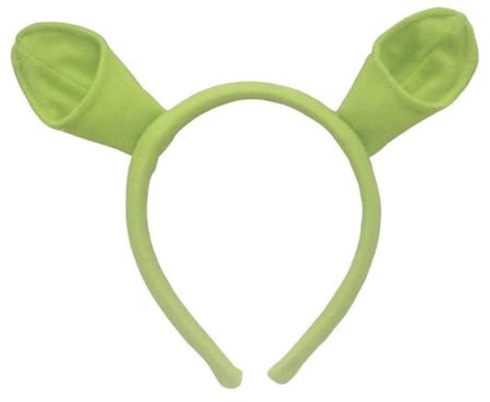 ZOWEXIQ Grünes Stirnband, grünes Erwachsenenkostüm, Grün Oger Ohren Stirnband Set, Ogress Kostüm Zubehör, für Maskerade, Party, Geburtstagsfeier, Tägliche Verkleidung, Cosplay, Fotografie