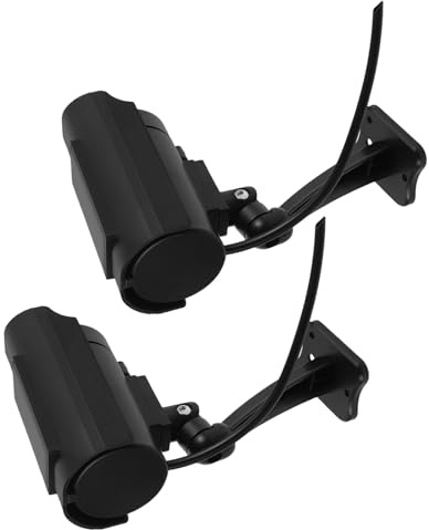 TOBBOMEY 2pcs Solar-powered Simulated Camera Light Outdoor Fake Security Cameras Dummy Cctv for Shop Office Garage Prop without Battery