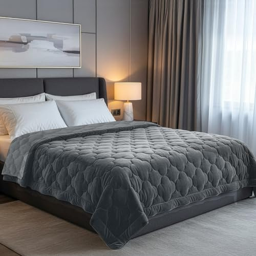 SLEEP COMFY 4 Jahreszeiten Bettdecken 160 x 220cm, Samt & Mikrofaser ohne Bezug, Atmungsaktives, Hypoallergene Steppdecke für Zuhause, Caravan & Camping, Oeko-TEX®-Zertifiziert