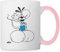 Spreadshirt Diddl Diddlmaus Winkt Fröhlich Tasse, Weiß/Pink, Keramik, 325 ml, Henkel, Klassisch, Kids & Baby