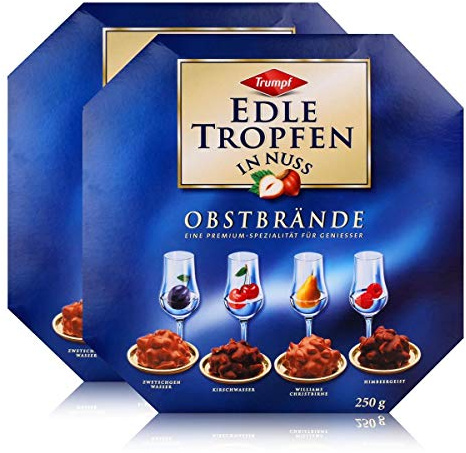 2x Trumpf - Edle Tropfen in Nuss Obstbrände, 4 Sorten - 250g