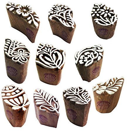 Royal Kraft Lehm Holzdruck Arty Crafty Klein Blumen Designs Blöcke Stempel (Set von 10)