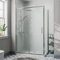 Diamond® 1200 x 800mm Sliding Shower Enclosure Door Screen for Wet Room Cubicle Enclosures, 8mm Toughened Safety Glass, Framed, Polished Chrome