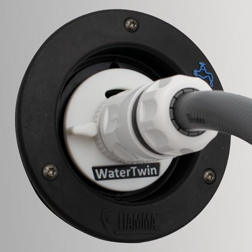 WATERTWIN Wohnmobil Wasser Befülladapter | Caravan Einfüllstutzen Zubehör | Wassertankdeckel kompatibel mit Gardena Anschluss (Adapter für Tankdeckel 2-Pin D:65/70 FIAMMA)