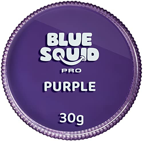 Blue Squid PRO Schminke Face Paint und Bodypaint - Klassische Lila 30g, Hochwertige, professionelle, wasserbasierte Einzelbehälter, Face und Bodypaint Farbe für Erwachsene, Kinder, Fasching und SFX